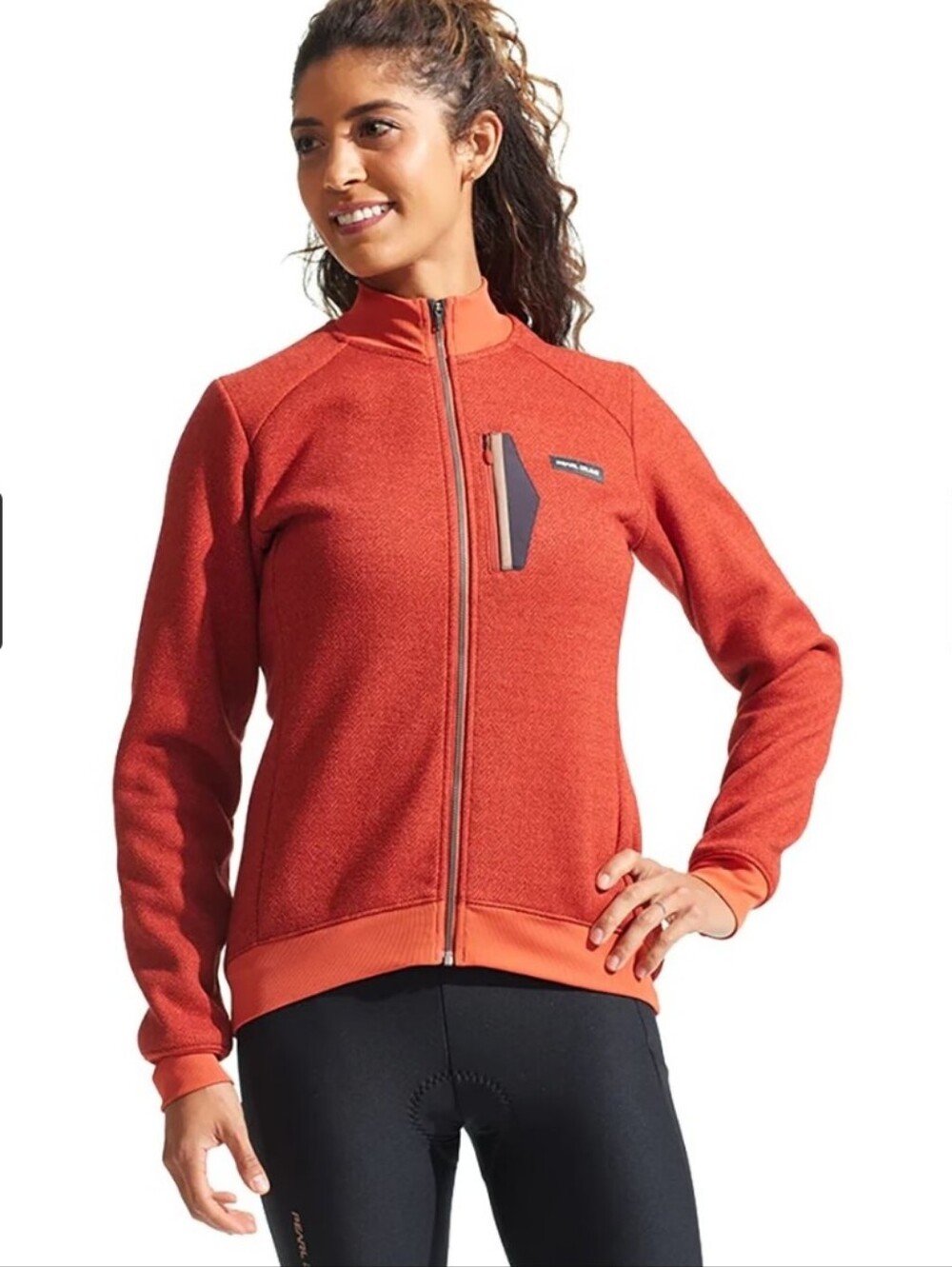 Pearl Izumi Expedition Orange Full Zip Thermal Jersey Jacket Sz Small